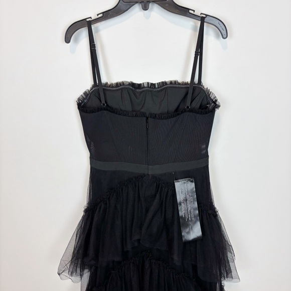 BCBGMAXAZRIA Corset Tulle Gown in Black Size 2 - Picture 4 of 12